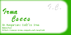 irma csecs business card